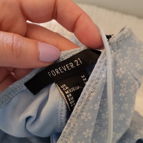 Bodycon Mini Dress | blue | floral | medium | Y2k Retro | Mesh Lace - Picture 12 of 15